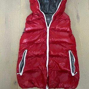 Duvetica Goose Down Puffer Vest size  Small Red with grey lining
